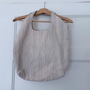 Nada Sawaya Cream Beige Textured Leather Purse